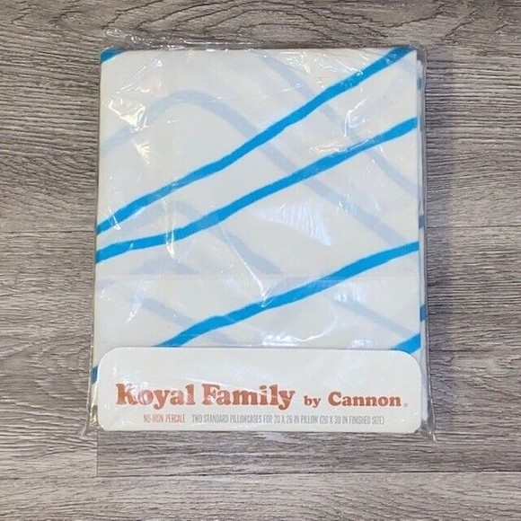 Bedding | Vintage 7s Cannon Royal Family Fjords Turquoise Two Standard ...